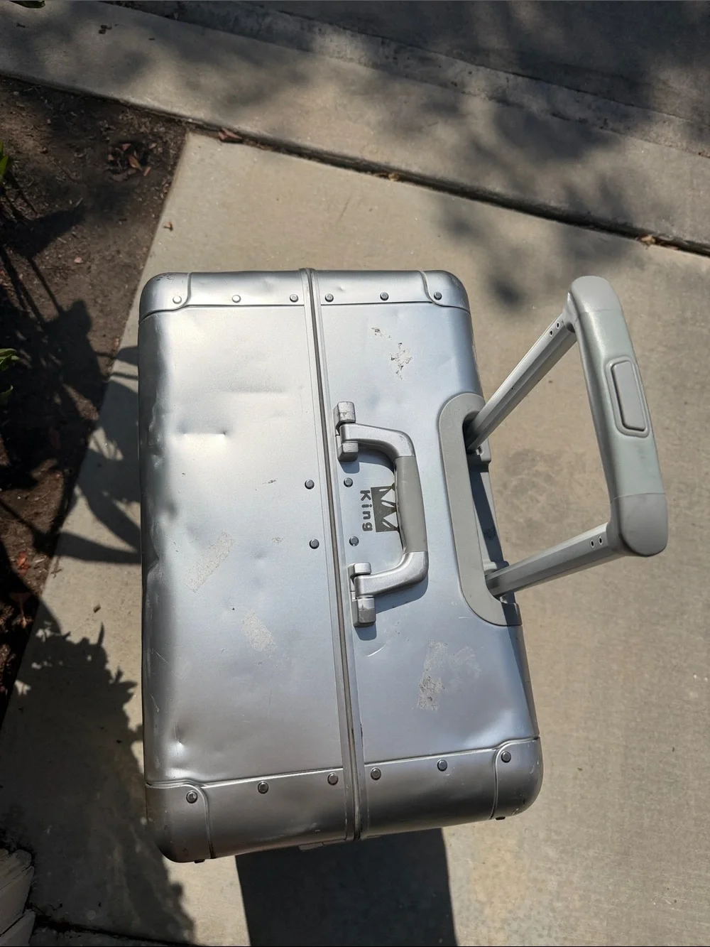 Away The Large Aluminum Edition Checked Luggage in Silver